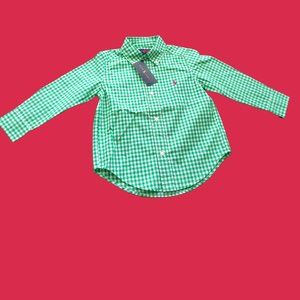 Ralph Lauren beautiful classic green kids shirt size 3Y💚🤍